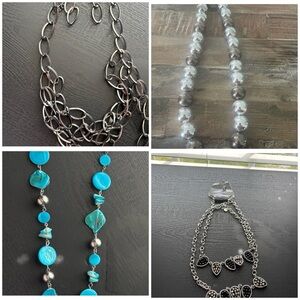 Silver and Turquoise Necklace Set